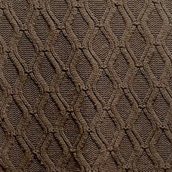 Ann Taylor Loft Diamond Cable Knit Sweater Brown Medium Wool blend Winter Soft - Picture 4 of 14